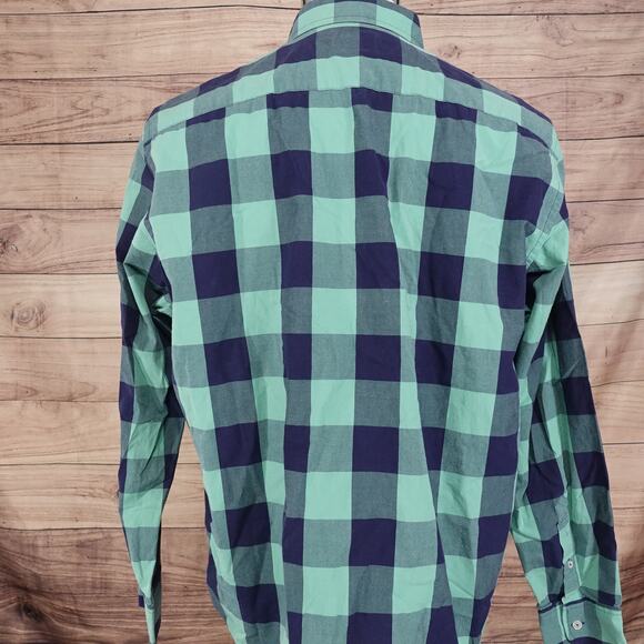 UNTUCKit GREEN CHECK BUTTON DOWN SHIRT MENS SIZE XL - Picture 4 of 6
